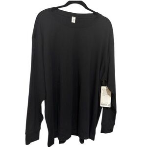 Lululemon All Yours Long Sleeve Top Black Size 20 NWT Pima Cotton